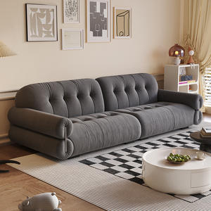 Sofá de nube de azúcar marrón de estilo francés 2025, varios tamaños, tela resistente a los arañazos de gato de línea recta para sala de estar - Product Image 5