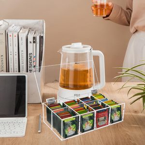 Boîte <span class=keywords><strong>de</strong></span> rangement et <span class=keywords><strong>de</strong></span> présentation pour sachets <span class=keywords><strong>de</strong></span> thé en acrylique, design moderne, transparent, portable et léger, pour ranger divers thés et condiments - Product Image 3