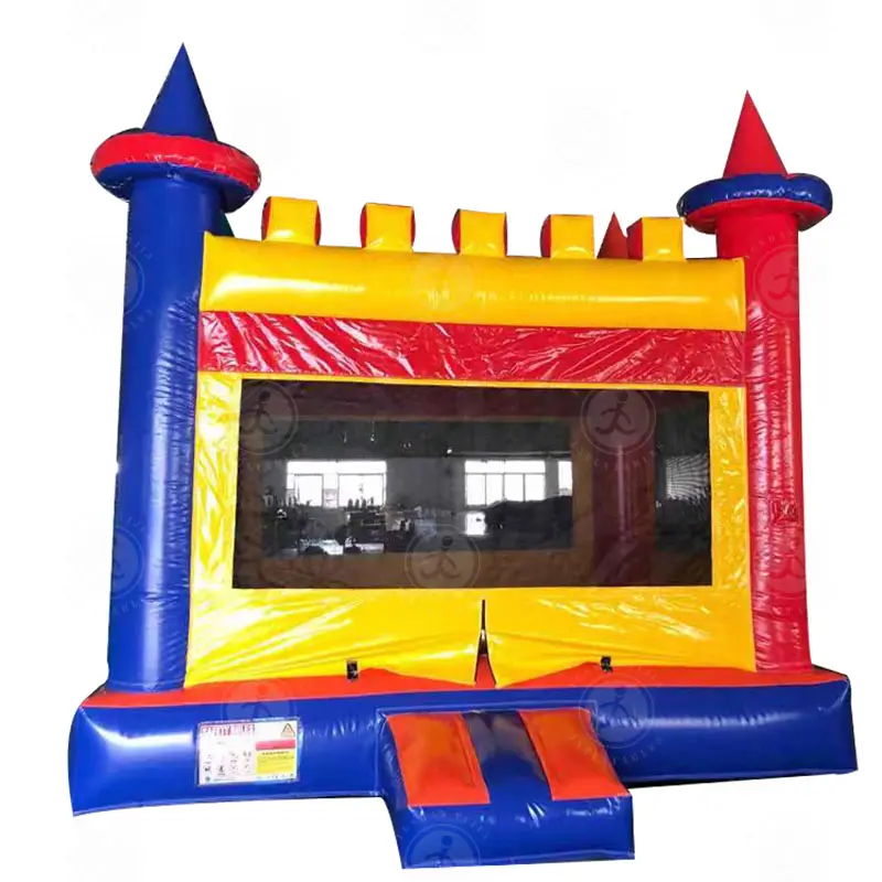 Kunden spezifische aufblasbare Kinder springen Burg zum Verkauf, aufblasbare Hüpfburg mit Türen Spielplatz aufblasbare Rutsche