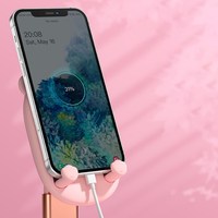 Support de téléphone de bureau avec miroir de maquillage, oreilles d'ours de dessin animé, support de téléphone portable pour tablette