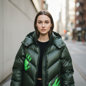 Jaket Pria Tipis Musim Dingin Custom dengan Logo Sensitif Panas, Jaket Puffer Reaktif Panas Ukuran XL, Gaya Streetwear, Haus Industries - Product Image 2