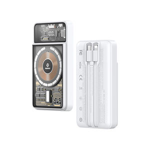 Batería externa transparente de 10,000 mAh con función de carga inalámbrica de 15 W y cables incluidos - Product Image 6