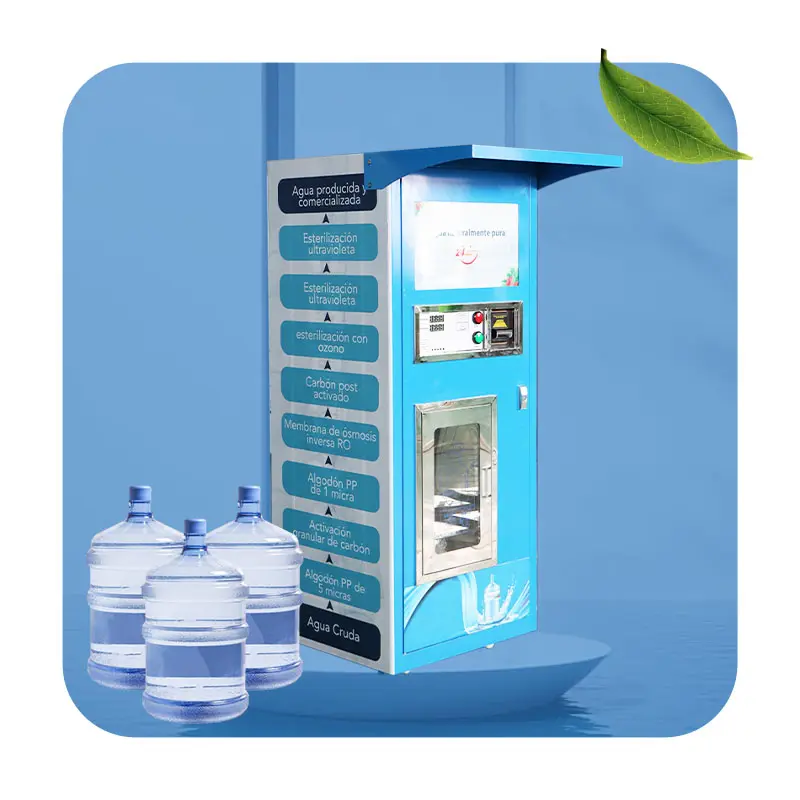 Distributeur d'eau purifiée 400/800/1200GPD Distributeur d'eau par osmose inverse avec lecteur de carte en option