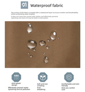 Tablier à bavette réglable 100% coton Tabliers de cuisine noirs 2 poches pour femmes hommes <span class=keywords><strong>Chef</strong></span> pour le refroidissement des aliments de Noël - Product Image 5