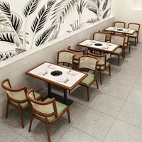 Ensemble de mobilier modulaire commercial OEM/ODM pour restaurant, avec banquette, table de salle à manger, chaises, pour cafétéria, barbecue intelligent et hot pot