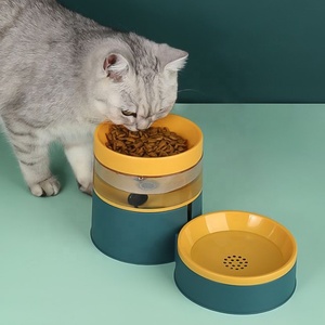 Dispenser di Cibo a Gravità di Grande Capacità <span class=keywords><strong>con</strong></span> <span class=keywords><strong>Bottiglia</strong></span> d'Acqua Automatica per Cani e Gatti di Piccola e Media Taglia, Combo Doppia Ciotola per Animali - Product Image 1