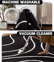 Alfombras Modernas Lavables en Blanco y Negro, Alfombra Fina con Rayas Geométricas Abstractas para Sala de Estar, Dormitorio, Comedor y Oficina