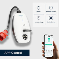 Borne de recharge murale pour VE 11 kW, mini station de charge pour véhicules électriques 16 A Type 2 Type A + DC 6 mA IEC 62196, chargeur de voiture électrique avec câble de 0,5 m