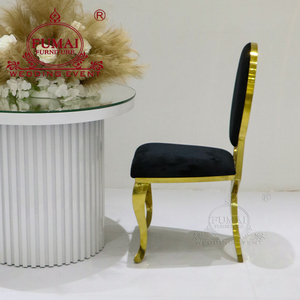 เก้าอี้โลหะสีทองรุ่น Rose Back หุ้มเบาะสีดำ สำหรับงานแต่งงานในโรงแรม - Product Image 3