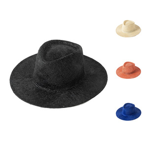 New Fashion Simple <strong>Bare</strong> Dyed Sisal Wide Brim Straw <strong>Hat</strong> Bulk Outdoor Sunshade Sunscreen Woman Straw <strong>Hats</strong> - Product Image 1