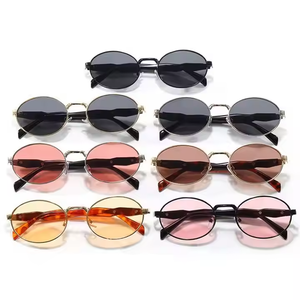Fashion Elliptical Punk <b>Sunscreen</b> sun glasses Luxury Retro UV Resistant Women's Sunglasses Factory Wholesale Price 2025 - Product Image 3
