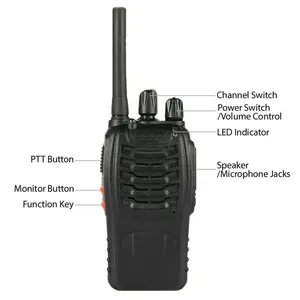 Radio bidirectionnelle BF-88E <span class=keywords><strong>PMR446</strong></span> 0,5W 16 canaux UHF avec chargement USB, conforme CE pour le marché européen - Product Image 2