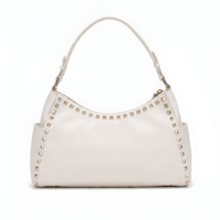 Sac fourre-tout et bandoulière grande capacité au design rétro et tendance pour femme, sac à l'épaule style « Hot Girl » avec rivets, sacs pour femmes