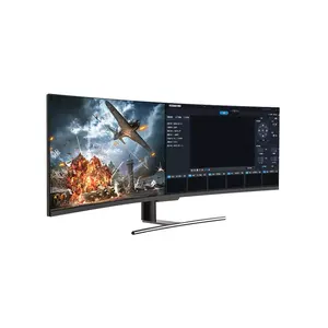 Monitor de jogo curvo de 49 polegadas 4k 144hz, monitor super largo do computador, tela do painel