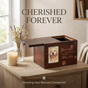 Urna para Mascotas de Madera Maciza Moderna y Lujosa Personalizada, Marco de Fotos, Caja de Recuerdo para Cenizas de Mascotas, Ataúd para Cremación, Artículos Funerarios para Mascotas - Product Image 1