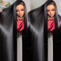 Perruque frontale en dentelle HD 13x4, cheveux humains lisses, brésiliens vierges, indiens bruts, vente en gros