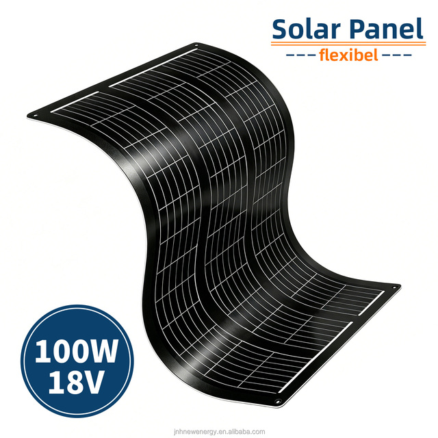 100W Flexible Solar Panel IP67 Waterproof Monocrystalline 21.88V 5.75A for Balcony RV Boat Off-Grid Emergency Power