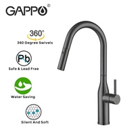 Robinet de cuisine extractible à poignée unique extension de robinets d'eau robinet de cuisine en acier inoxydable à long col G4398-41