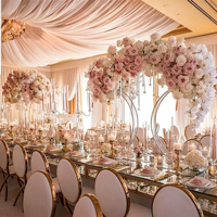 Support floral en fer de haute qualité, style rétro doré, pour décoration centrale de table de mariage et d'événements