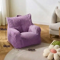 Housse de fauteuil pouf compressé non rembourré en velours côtelé doux et moelleux pour enfants et adultes, idéal pour la maison, le bureau ou le salon