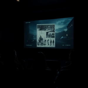 T-shirt a maniche lunghe Game End Credits, unisex, taglia media per adulti, stampa grafica nera - Product Image 3