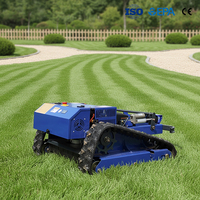 Tondeuse robot industrielle adaptative et automatique pour jardins britanniques, alimentée au diesel, avec évitement d'obstacles par IA et changement rapide de lame de coupe