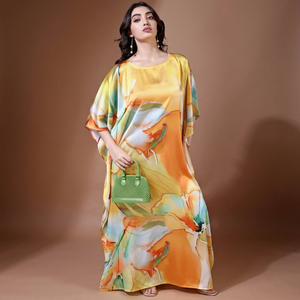 Hot Sale Designer Turkish Style <b>Kaftan</b> Kurta Women Polyester Handmade Batwing Sleeves Regular Fit Flared Hem Short Party - Product Image 1