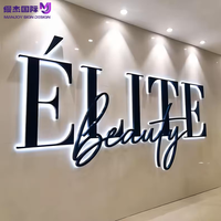 Enseigne lumineuse personnalisée en acrylique noir 3D pour salon de beauté, enseigne éclairée avec portrait féminin, enseigne murale intérieure à LED Halo