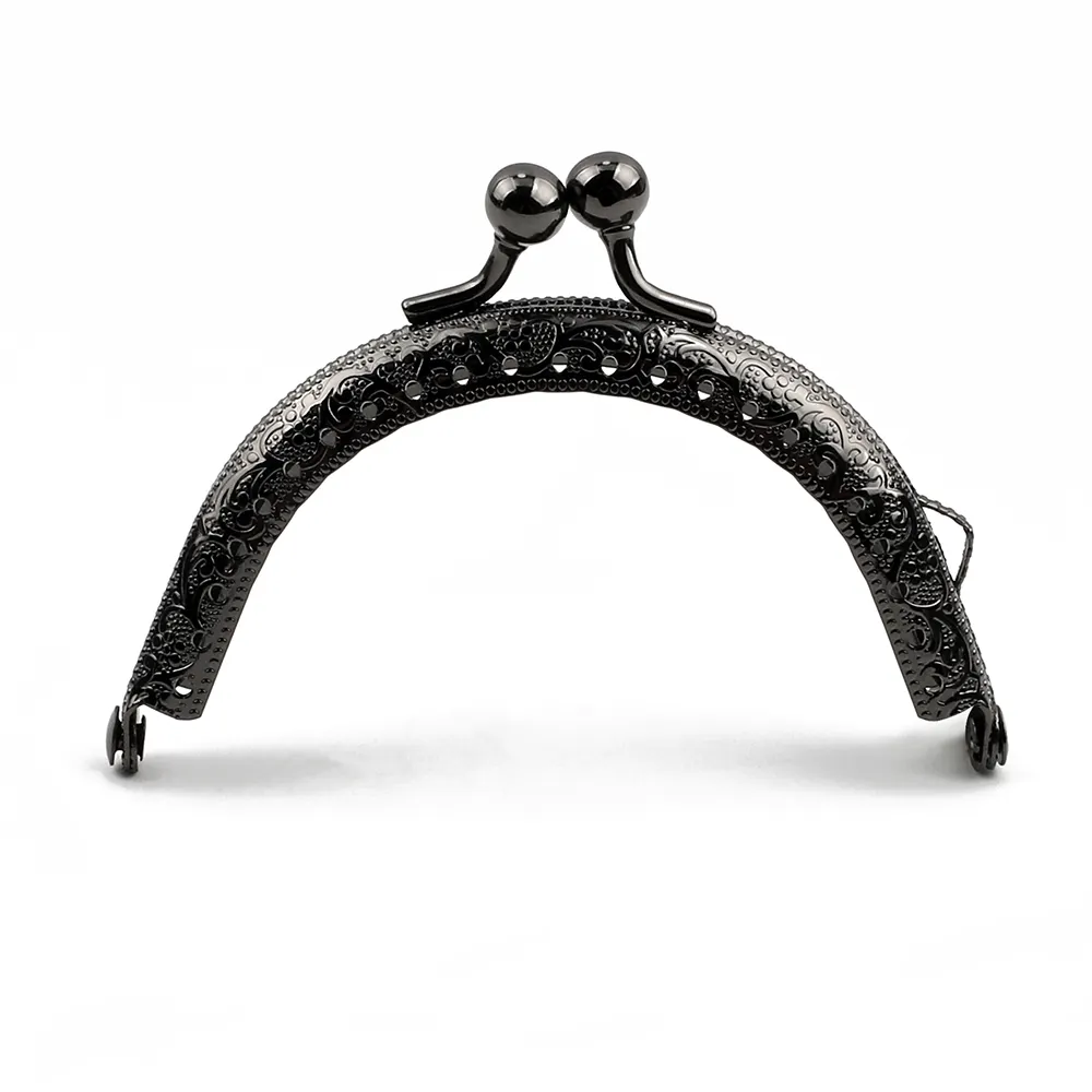 Accessori fatti a mano fai da te arco di colore convenzionale semi-rotondo nero 8.5 cm struttura in metallo