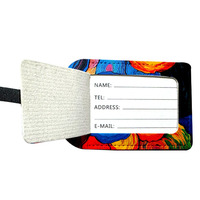 Étiquette de bagage personnalisée en PU avec impression couleur tendance, porte-cartes de voyage en cuir pour carte d'embarquement et carte d'identité