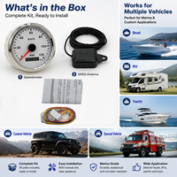 Compteur de vitesse KUS GNSS 0-120 km/h, cadran blanc, jauge de vitesse GPS 85 mm 12V 24V pour bateau, yacht, camping-car, caravane