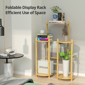 Support à plantes moderne du milieu du siècle, support à 3 niveaux en bambou, <span class=keywords><strong>étagère</strong></span> à plantes d'angle, supports de balcon décoratifs pour intérieur et extérieur - Product Image 3