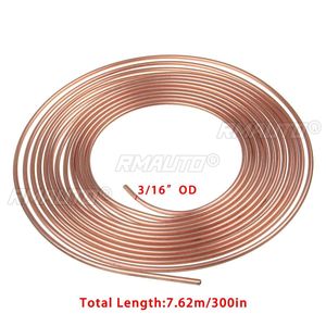 Tuyau de frein en cuivre et acier de 7,62 m (25 pieds) avec 20 écrous de tube de 3/16 po de diamètre extérieur, bobine de frein de voiture universelle - Product Image 6