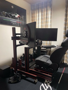 Lanom एल्यूमीनियम सिमस्पोर्ट्स सिम रेसिंग रिग काली कस्टम 40x40x40 एल्यूमीनियम प्रोफ़ाइल ड्राइविंग के लिए वी. - Product Image 5