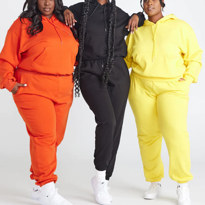 เสื้อแจ็กเก็ตมีฮู้ดและกางเกงวิ่งจ็อกกิงเอวแบบคัตเอาท์ชุดวอร์มสำหรับผู้หญิงชุดวอร์ม2ชิ้นดีไซน์ใหม่ - Product Image 1