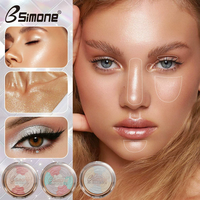 BSIMONE Palette de surligneur nacré scintillant multi-couleurs et multi-usages, non poudré, éclaircissant, pour le maquillage transfrontalier