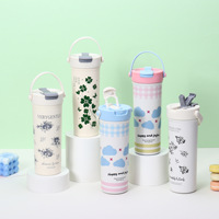 Mug de voyage isotherme en acier inoxydable 316 grande capacité avec poignée, design moderne, double paille, maintien thermique 6-12 heures