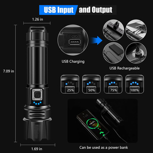 Surprise Price LED Electroshock <b>Flashlight</b> Aluminum Alloy IP66 <b>Rechargeable</b> 35W Ra90 20000 Lumens Laser 1200-1500m Range - Product Image 2