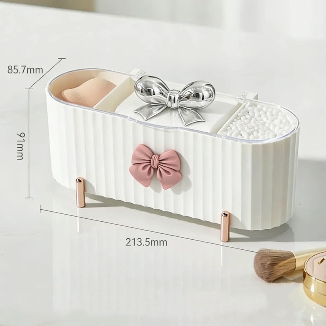 Boîte de rangement [Blanc + Nœud]