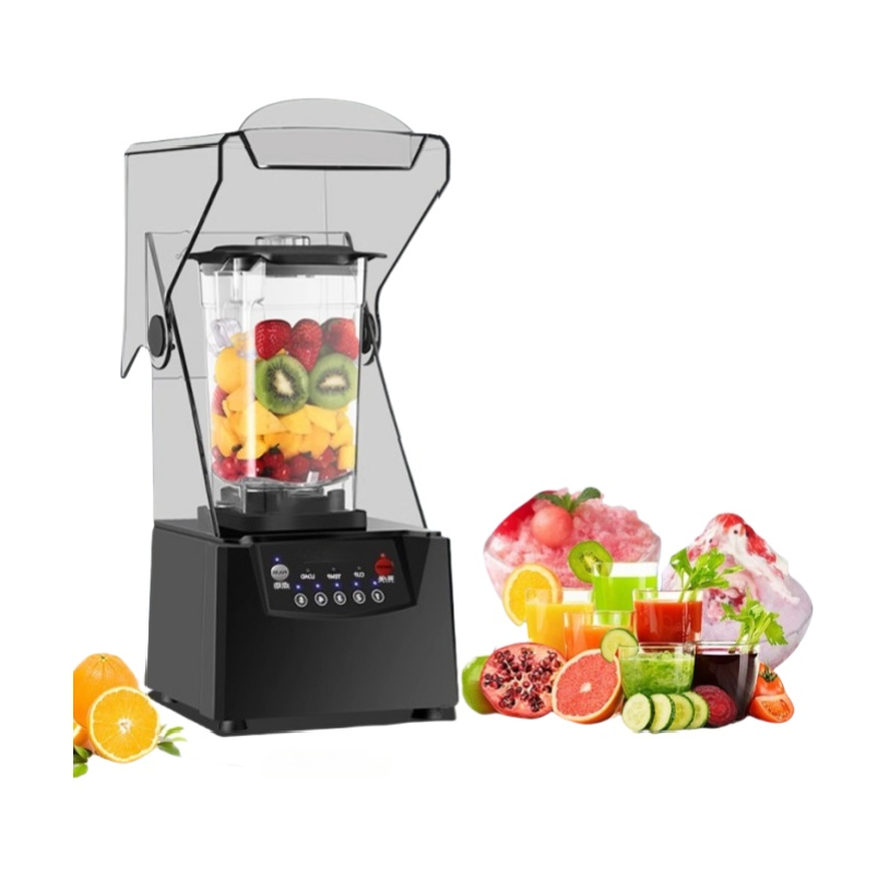 Commercial Food Processor Covered Smart Juicer Smoothie Machine for Milk Tea Shops Silent Blender Commercial Juice Extractor