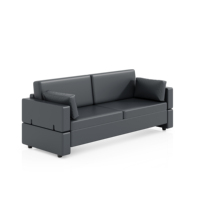 Ensemble de canapés de réception en cuir minimaliste moderne pour les zones de repos des bureaux