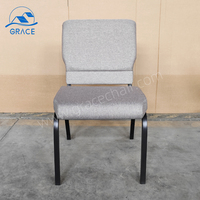 Venta al por mayor Silla de Teatro de hierro acolchada apilable para auditorio Iglesia-mecedora sala de estar Hotel comedor muebles comerciales