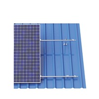 Kit de montage solaire en alliage d'aluminium anodisé argenté, sur mesure (taille et logo OEM), incluant rail PV, pied en L, pince intermédiaire et pince d'extrémité