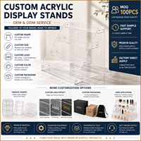 Présentoir de Comptoir en Acrylique Transparent à 3 Niveaux, Assemblé par Vis, pour Collection et Vente au Détail/En Gros