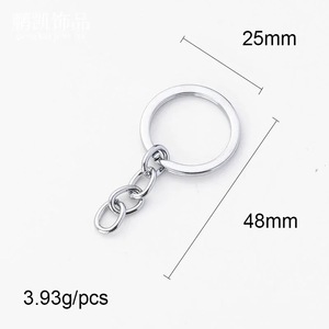 Bán Buôn Vòng Chìa Khóa Móc Chìa Khóa 25Mm 6 Màu Sắc Đồng Vàng Rhodium Mạ 50Mm Dài Vòng Chia Keychain Móc Khóa - Product Image 3