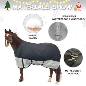 <b>Waterproof</b> and Breathable Horse <b>Blanket</b> Horse Equipment Blankest Suitable for Horse Outdoor Riding - Product Image 4