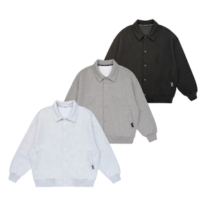 Veste universitaire unisexe surdimensionnée, veste bomber varsity, veste ample pour hommes et femmes, blanc, noir, gris, vente en gros - Product Image 6