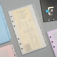 Couleur personnalisée 5 onglets 6 disques Taille A6 Planner File Enveloppes Discbound Slash Pocket Folder Spiral Loose-leaf Binding PP Cover