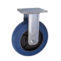 Roulettes industrielles antistatiques en caoutchouc avec noyau en fonte de 5 pouces, capacité de 220 kg, roue fixe silencieuse, résistantes à la chaleur