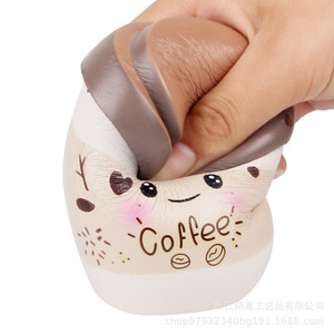 Pu Coffee Cup Squishy Toy Slow <b>Rebound</b> Stress Relief Fidget Toy For Kids 8-13 Years Unisex - Product Image 1